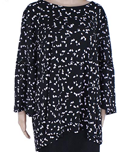 Plus Size Printed Bell-Sleeve Top